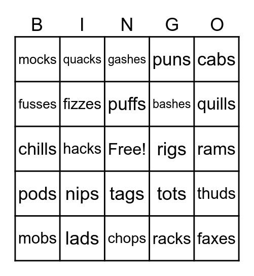 Wilson 1.6 Bingo Card