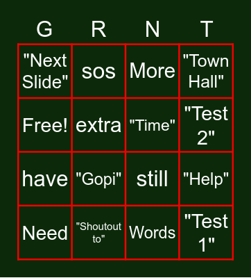 Gerent's Q4 Bingo! Bingo Card