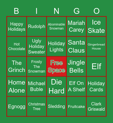 HOLIDAY BINGO Card