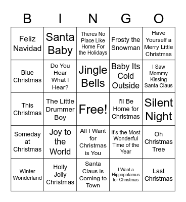 C H R I S T M A S  M U S I C Bingo Card