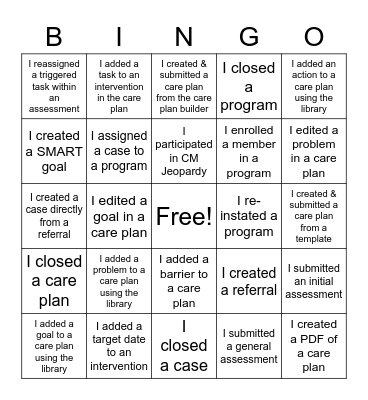 BINGO- NEO CM Bingo Card