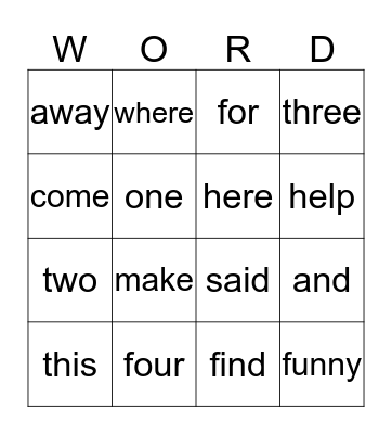 Sight Words Level 5 and 6 Bingo Card