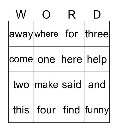 Sight Words Level 5 and 6 Bingo Card