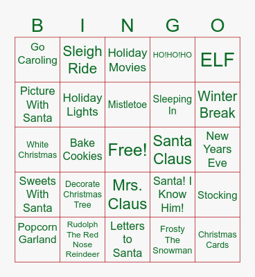 HOLIDAY BINGO Card