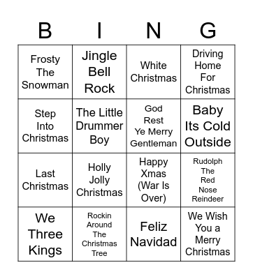 MUSIC CRIMBO Bingo Card