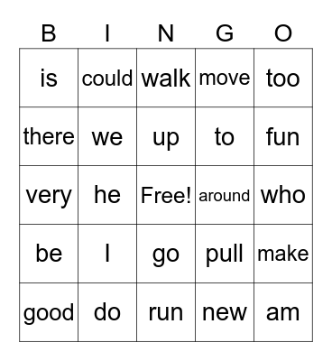 Mr. Blalock:  High-Frequency/Sight Words Bingo Card