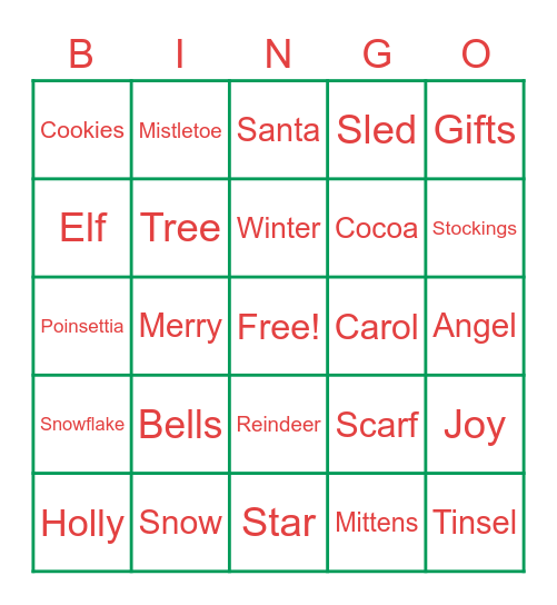 Christmas Bingo Card