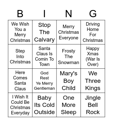 MUSIC CRIMBO Bingo Card