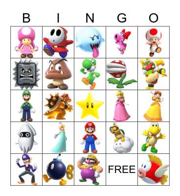 Super Mario Bingo Card