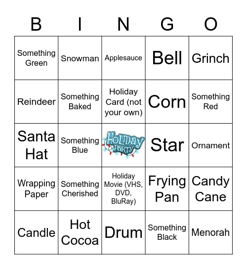 Holiday Bingo Card