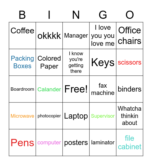 Office Bingo Card