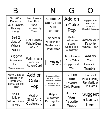 HOLIDAY BINGO Card