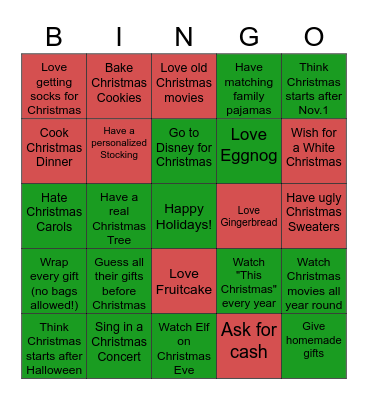 Christmas Who's Most Likely Too... Bingo Card