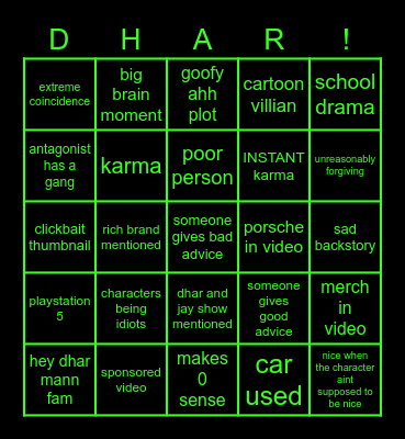 dhar mann bingo periodic edition (v1) Bingo Card
