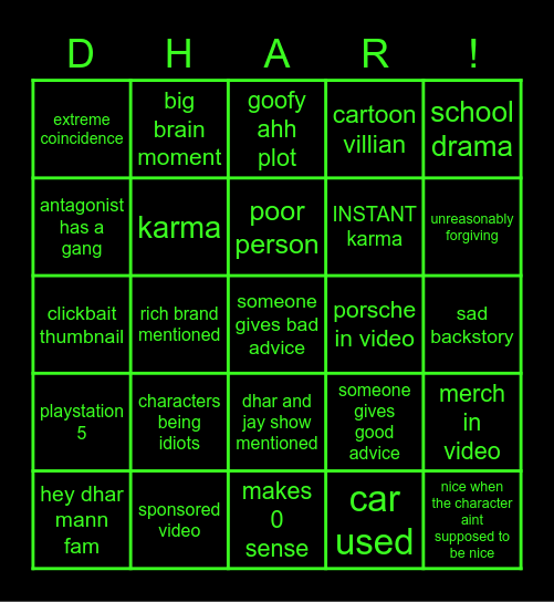 dhar mann bingo periodic edition (v1) Bingo Card