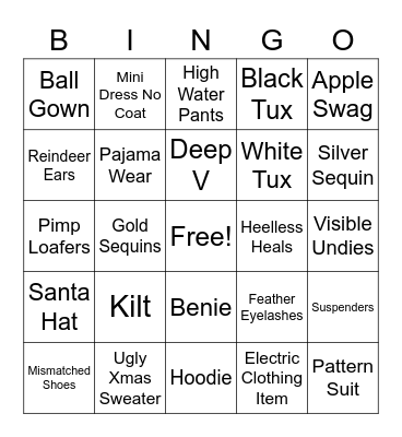SCV Holiday Party - Core Team Bingo Card