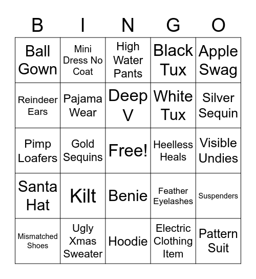 SCV Holiday Party - Core Team Bingo Card