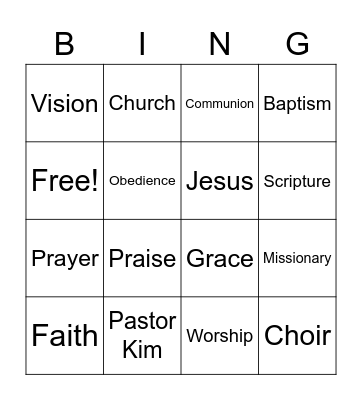 New Members Bingo Card