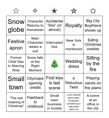 Cheezy Christmas Movie - Generic Bingo Card