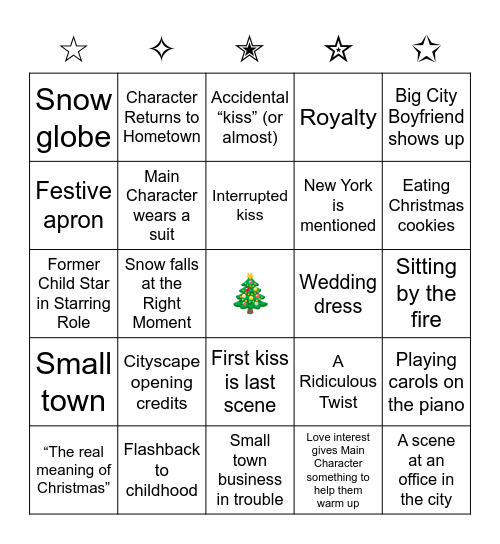 Cheezy Christmas Movie - Generic Bingo Card