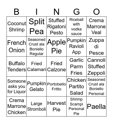 _________ Night Bingo Card