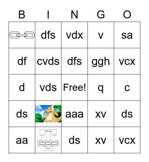 TEST TEST Bingo Card