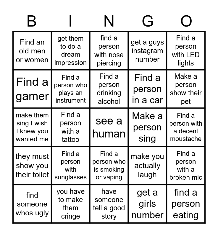 Omegle Bingo Card