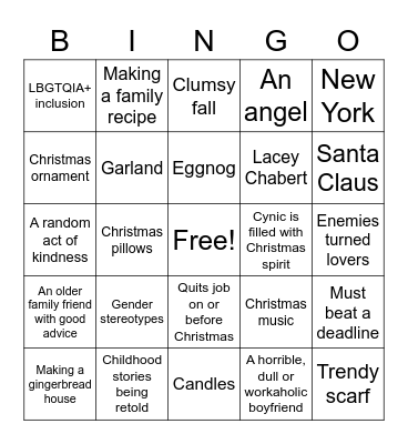 Naughty List Bingo Card