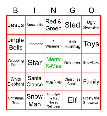 Christmas Bingo Card