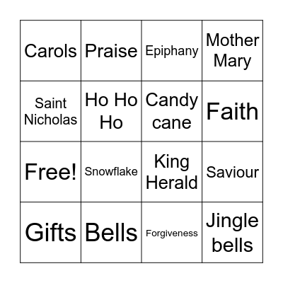 Christmas Bingo Card