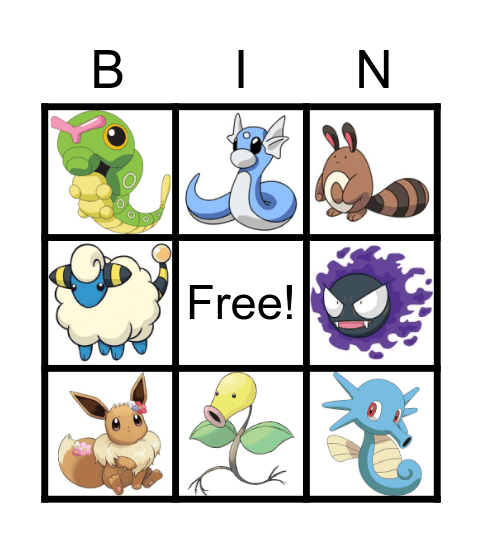 Pokemon Bingo Card