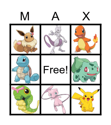 Pokemon Bingo Card