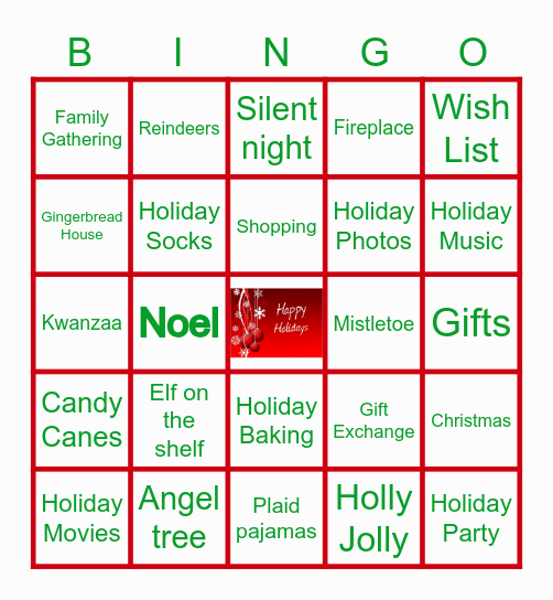 Holiday Bingo Card