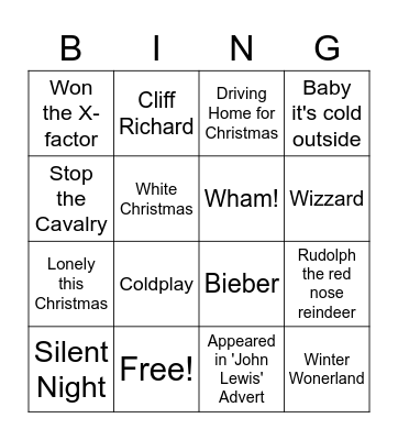 2022 Christmas bingo Card