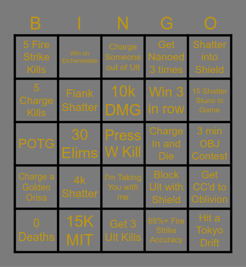 Rein Bingo Card