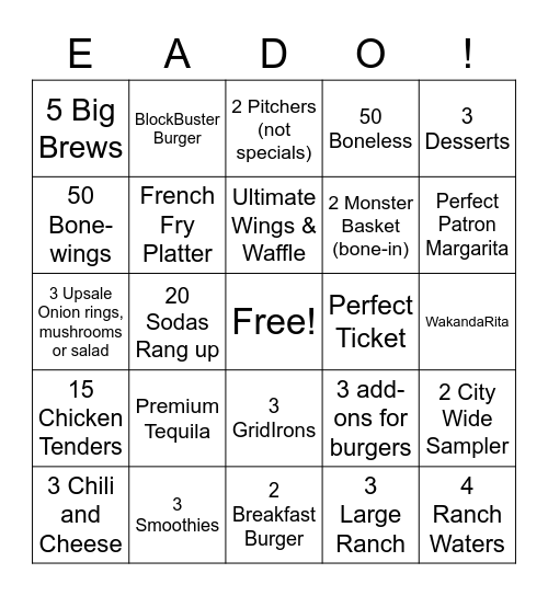 EADO Bingo Card