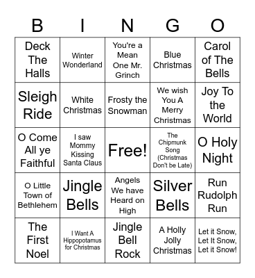 Christmas Songs! Bingo Card