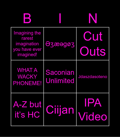 Alphabets Bingo Card