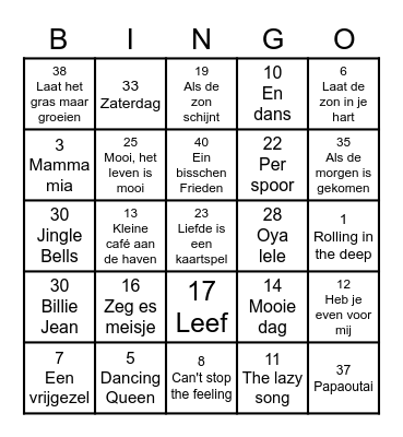 Kerstbingo 2022 Bingo Card