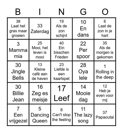 Kerstbingo 2022 Bingo Card