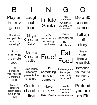 Costco Christmas Party Bingo Card