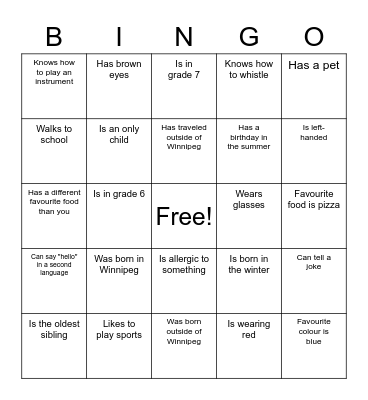 Find Someone Who... Bingo Card