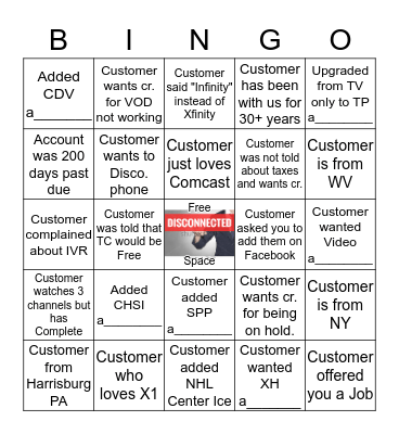 Name:_____________        Disco. Bingo  (please provide acct. # for anything with a______ at the bottom) 1 Square Per Account Bingo Card