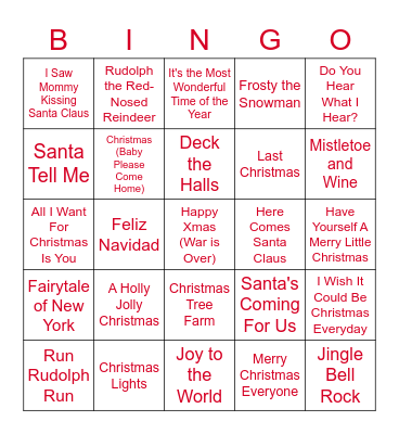 PP Xmas Bingo Card