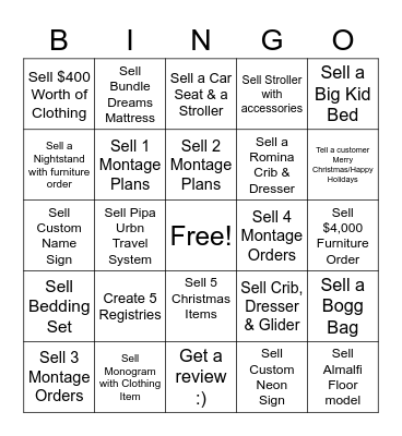 Christmas / New Years Bingo Card