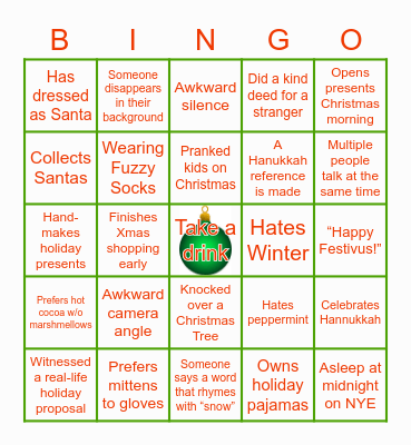Jingle & Mingle Bingo Card