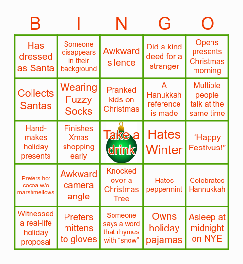 Jingle & Mingle Bingo Card