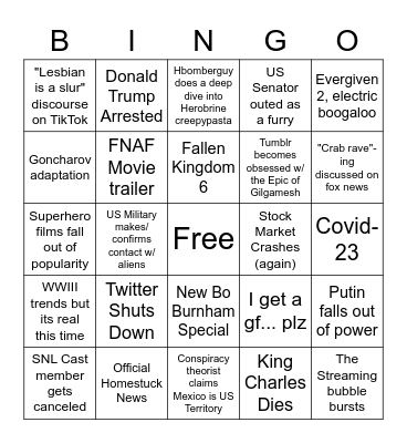 2023 Bingo Card