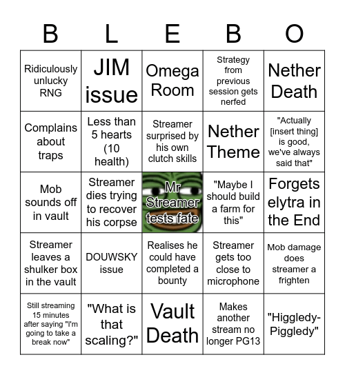 Hrry Vault Hunters 1.18 Bingo Card