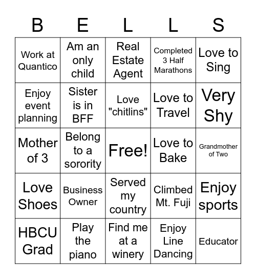 Beautifully Elegant Life Long Sisters Bingo Card